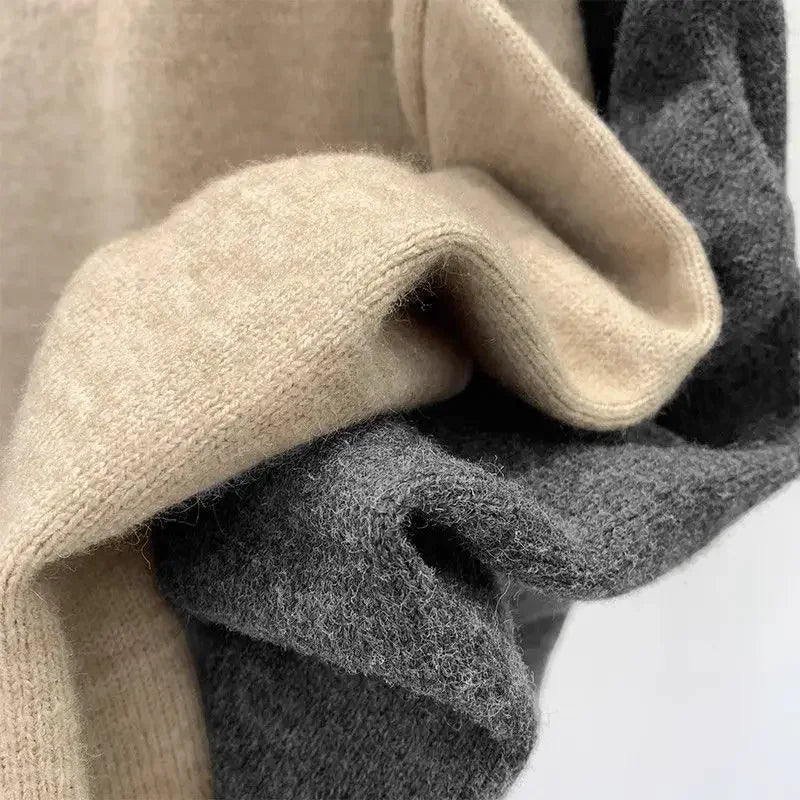 French Lazy Style Off-Shoulder Loose Knitted Base Shirt Women's Autumn Winter Thin Slimming Shoulder Sweater No Sleeve