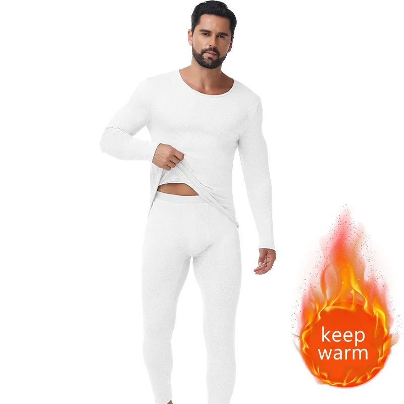 Miss Moly Men's Thermal Underwear Set Winter Fall Keep Warm Long Johns Compression High Stretch Base Layer Soft Thermo Pajamas