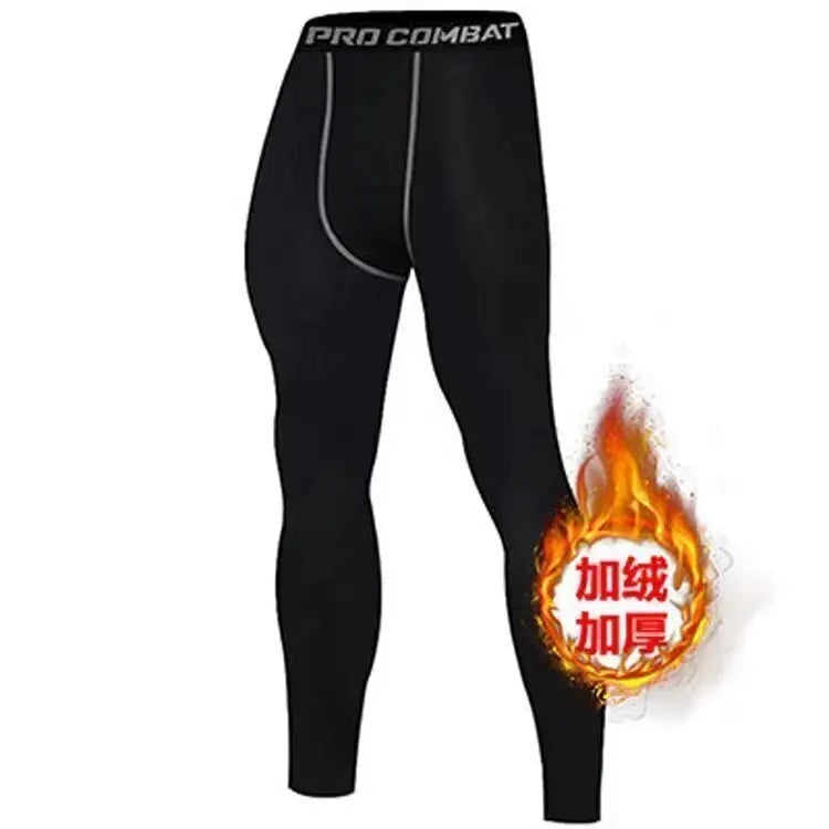 New 2-pieces Winter Warm Men Underwear Set Fleece Thermal Undershirts Compression Tights Fitness Sports Tracksuit Set