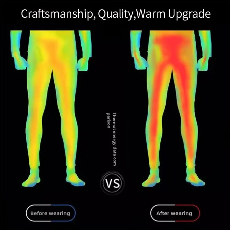 Miss Moly Men's Thermal Underwear Set Winter Fall Keep Warm Long Johns Compression High Stretch Base Layer Soft Thermo Pajamas