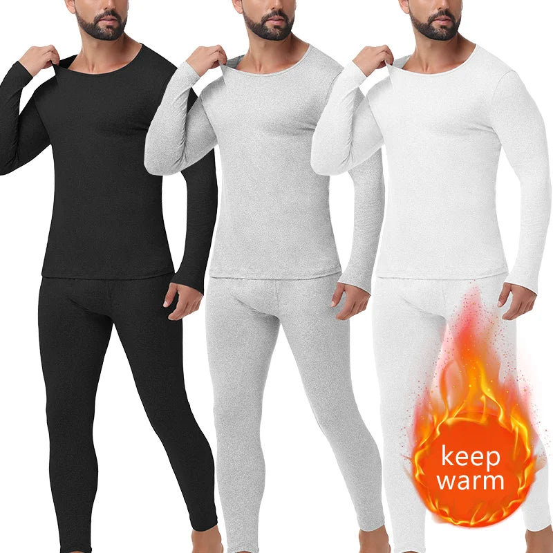 Miss Moly Men's Thermal Underwear Set Winter Fall Keep Warm Long Johns Compression High Stretch Base Layer Soft Thermo Pajamas