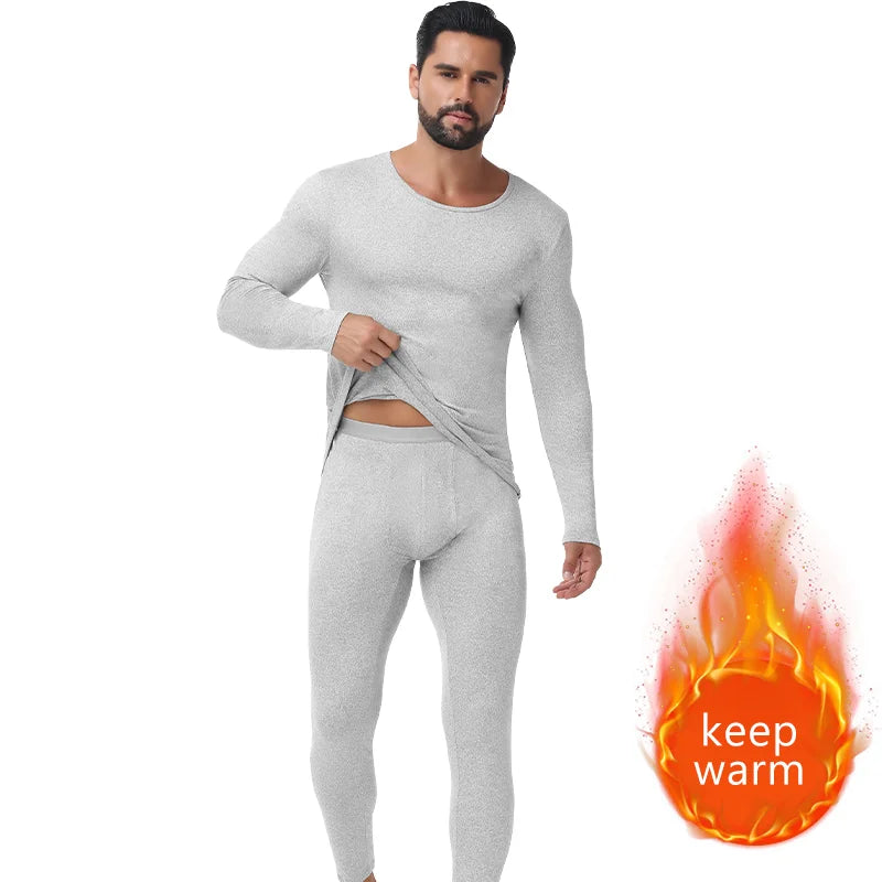 Miss Moly Men's Thermal Underwear Set Winter Fall Keep Warm Long Johns Compression High Stretch Base Layer Soft Thermo Pajamas